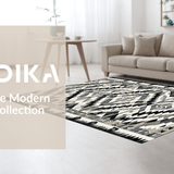 Ultra Soft Area Rug, Non Slip, Stain Resistant, Washable Area Rugs for Living Room, Bedroom, Stylish Ogee Patterned Gray Aesthetic(Gray)