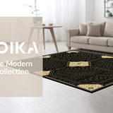 Elegant Black Floral Tile Arrangement(Black)