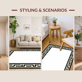Contemporary Textured Greek Key Layout(Ivory)