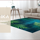 Ultra Soft Area Rug, Non Slip, Stain Resistant, Washable Area Rugs for Living Room, Bedroom, Elegant Circular Artful Expression(Blue)