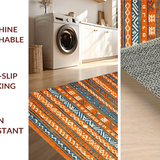 Ultra Soft Area Rug, Non Slip, Stain Resistant, Washable Area Rugs for Living Room, Bedroom, Modern Ethnic Tiled Design(Orange)