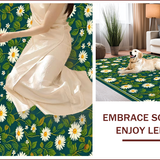 Ultra Soft Area Rug, Non Slip, Stain Resistant, Washable Area Rugs for Living Room, Bedroom, 3D Moss Green Daisy Rug for Living Room Decor(Green)
