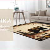 Ultra Soft Area Rug, Non Slip, Stain Resistant, Washable Area Rugs for Living Room, Bedroom, Vintage Nature-Inspired Design(Brown)