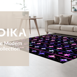 Ultra Soft Area Rug, Non Slip, Stain Resistant, Washable Area Rugs for Living Room, Bedroom, Dynamic Multi-Hued Star Design(Pink)