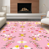 Ultra Soft Area Rug, Non Slip, Stain Resistant, Washable Area Rugs for Living Room, Bedroom, Trendy Warm Colorful Imagery(Pink)