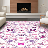 Ultra Soft Area Rug, Non Slip, Stain Resistant, Washable Area Rugs for Living Room, Bedroom, Lively Abstract Floral Elements(White)