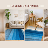 Vibrant Geometric Ombre Waves(Blue)