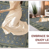Ultra Soft Area Rug, Non Slip, Stain Resistant, Washable Area Rugs for Living Room, Bedroom, Sophisticated Marble Border Elegance(Gray)