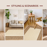 Elegant Natural Fiber Trellis Motif(Beige)