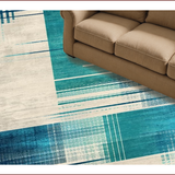 Ultra Soft Area Rug, Non Slip, Stain Resistant, Washable Area Rugs for Living Room, Bedroom, Dynamic Modern Curvilinear Pattern(Blue)