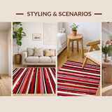 Artisanal Colorful Striped Aesthetic(Red)