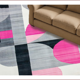 Ultra Soft Area Rug, Non Slip, Stain Resistant, Washable Area Rugs for Living Room, Bedroom, Sleek Abstract Geometric Motif(Gray)