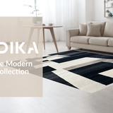 Ultra Soft Area Rug, Non Slip, Stain Resistant, Washable Area Rugs for Living Room, Bedroom, Striped Elegance Rug(Black)