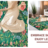 Ultra Soft Area Rug, Non Slip, Stain Resistant, Washable Area Rugs for Living Room, Bedroom, Serene Pastel Floral Elegance(Green)