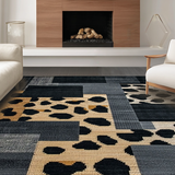 Ultra Soft Area Rug, Non Slip, Stain Resistant, Washable Area Rugs for Living Room, Bedroom, Minimalist Contemporary Print Inspiration(Black)