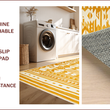 Ultra Soft Area Rug, Non Slip, Stain Resistant, Washable Area Rugs for Living Room, Bedroom, Rustic Aztec Design with Warm Hues(Yellow)