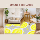 Ultra Soft Area Rug, Non Slip, Stain Resistant, Washable Area Rugs for Living Room, Bedroom, Lively Round Graphic Design(Yellow)