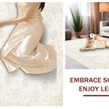 Ultra Soft Area Rug, Non Slip, Stain Resistant, Washable Area Rugs for Living Room, Bedroom, Luxurious Gentle Round Visual Appeal(Beige)