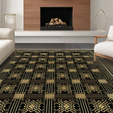Trendy Shaggy Textured Geometric Elements(Black)