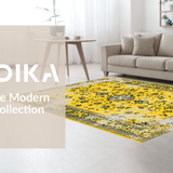 Ultra Soft Area Rug, Non Slip, Stain Resistant, Washable Area Rugs for Living Room, Bedroom, Bold Elegant Diamond Design(Yellow)