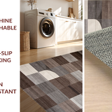 Ultra Soft Area Rug, Non Slip, Stain Resistant, Washable Area Rugs for Living Room, Bedroom, Luxurious Vintage-Inspired Geometric Theme(Brown)