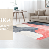 Ultra Soft Area Rug, Non Slip, Stain Resistant, Washable Area Rugs for Living Room, Bedroom, Contemporary Pastel Geometric Motif(Gray)