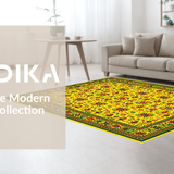 Ultra Soft Area Rug, Non Slip, Stain Resistant, Washable Area Rugs for Living Room, Bedroom, Lively Sunshine-inspired Graphic Texture(Yellow)