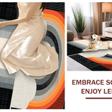 Ultra Soft Area Rug, Non Slip, Stain Resistant, Washable Area Rugs for Living Room, Bedroom, Abstract Rainbow Color Fusion(Gray)