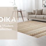 Ultra Soft Area Rug, Non Slip, Stain Resistant, Washable Area Rugs for Living Room, Bedroom, Chic Minimalist Scalloped Elegance(Beige)