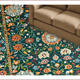 Ultra Soft Area Rug, Non Slip, Stain Resistant, Washable Area Rugs for Living Room, Bedroom, Elegant Floral Artistry Inspiration(Blue)