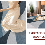Ultra Soft Area Rug, Non Slip, Stain Resistant, Washable Area Rugs for Living Room, Bedroom, Minimalist Abstract Grey Entryway Rug for High-Traffic Areas(Blue)