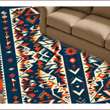 Ultra Soft Area Rug, Non Slip, Stain Resistant, Washable Area Rugs for Living Room, Bedroom, Boho Geometric Soft Dining Room Rug(Blue)
