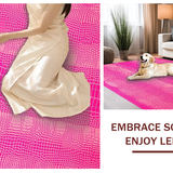 Ultra Soft Area Rug, Non Slip, Stain Resistant, Washable Area Rugs for Living Room, Bedroom, Chic Lighthearted Animal Print(Pink)