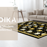 Ultra Soft Area Rug, Non Slip, Stain Resistant, Washable Area Rugs for Living Room, Bedroom, Trendy Feline Inspired Welcome Mat(Black)