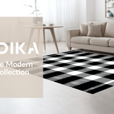 Ultra Soft Area Rug, Non Slip, Stain Resistant, Washable Area Rugs for Living Room, Bedroom, Timeless Cotton Hand-Woven Plaid(White)