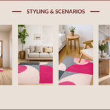 Ultra Soft Area Rug, Non Slip, Stain Resistant, Washable Area Rugs for Living Room, Bedroom, Modern Abstract Soft Pink Rug(Pink)