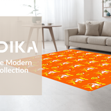 Ultra Soft Area Rug, Non Slip, Stain Resistant, Washable Area Rugs for Living Room, Bedroom, Bright Orange and White Theme(Orange)