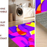 Ultra Soft Area Rug, Non Slip, Stain Resistant, Washable Area Rugs for Living Room, Bedroom, Playful Multicolor Graphic Geometry(Pink)