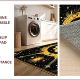 Ultra Soft Area Rug, Non Slip, Stain Resistant, Washable Area Rugs for Living Room, Bedroom, Boho Celestial Moon Stars(Black)