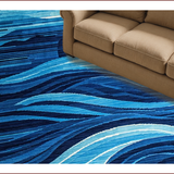 Ultra Soft Area Rug, Non Slip, Stain Resistant, Washable Area Rugs for Living Room, Bedroom, Modern Vibrant Space Inspired Pattern(Blue)