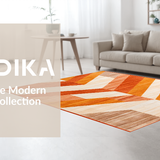 Ultra Soft Area Rug, Non Slip, Stain Resistant, Washable Area Rugs for Living Room, Bedroom, Rustic Textured Warmth Design(Orange)