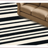 Ultra Soft Area Rug, Non Slip, Stain Resistant, Washable Area Rugs for Living Room, Bedroom, Minimalist Ivory Black Living Room Non-Slip Rug(Black)