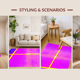Ultra Soft Area Rug, Non Slip, Stain Resistant, Washable Area Rugs for Living Room, Bedroom, Dynamic Bright Patterned Mosaic(Purple)