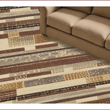Ultra Soft Area Rug, Non Slip, Stain Resistant, Washable Area Rugs for Living Room, Bedroom, Rustic Pike Fishing Cabin Rug with Wildlife Design(Beige)