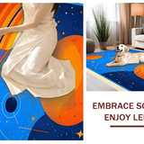 Ultra Soft Area Rug, Non Slip, Stain Resistant, Washable Area Rugs for Living Room, Bedroom, Bright Multi-Colored Learning Mat(Orange)