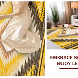 Ultra Soft Area Rug, Non Slip, Stain Resistant, Washable Area Rugs for Living Room, Bedroom, Vintage Tribal Patterned Aesthetic(Yellow)