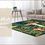 Ultra Soft Area Rug, Non Slip, Stain Resistant, Washable Area Rugs for Living Room, Bedroom, Charming Rustic Wildflower Arrangement(Green)