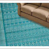 Ultra Soft Area Rug, Non Slip, Stain Resistant, Washable Area Rugs for Living Room, Bedroom, Rustic Striped Coastal Aesthetic(Blue)