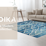 Contemporary Rustic Diamond Motif(Blue)