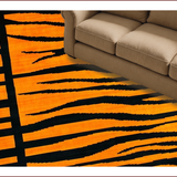 Ultra Soft Area Rug, Non Slip, Stain Resistant, Washable Area Rugs for Living Room, Bedroom, Rustic Earthy Tiger Skin Motif(Orange)